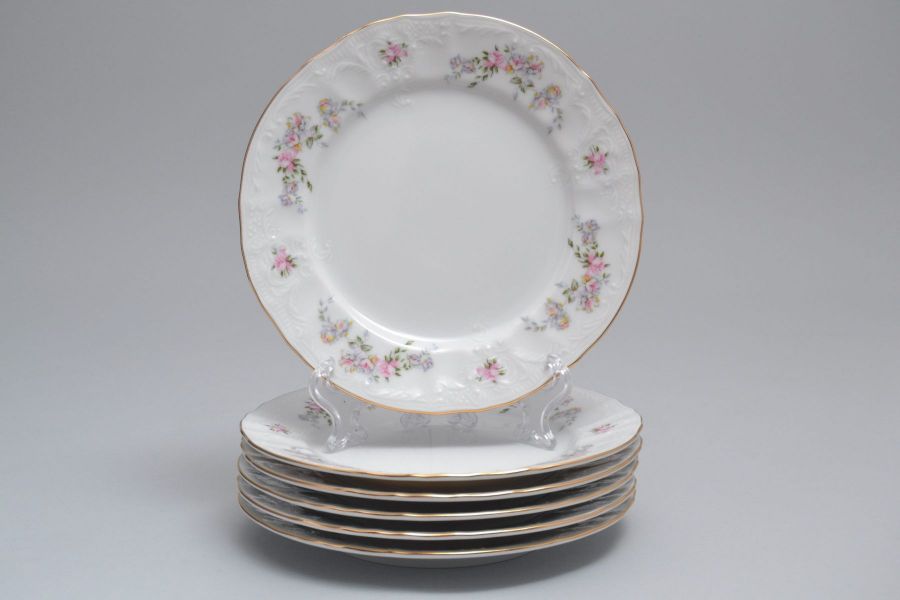 Набор тарелок "Дикая роза" (золото), 17 см, 6 шт.