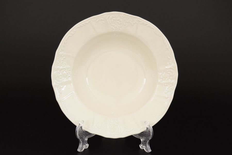 Набор глубоки тарелок (без декора, BE-IVORY), 21 см, 6 шт.