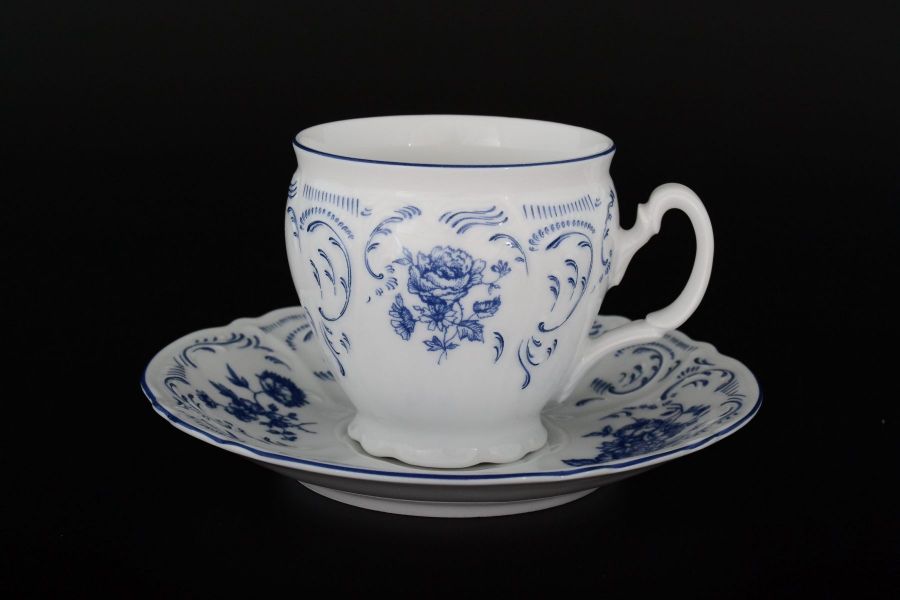 Чайный набор на 6 персон "Синие розы", 12 пр., 240 мл