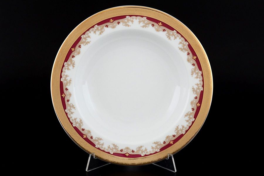 Набор тарелок глубоких 22 см "Кристина Красная Лилия", 6 шт.