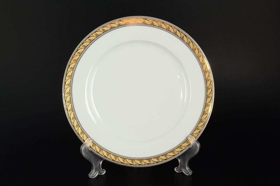 Набор тарелок 25 см "Кристина Платиновая золотая лента", 6 шт.