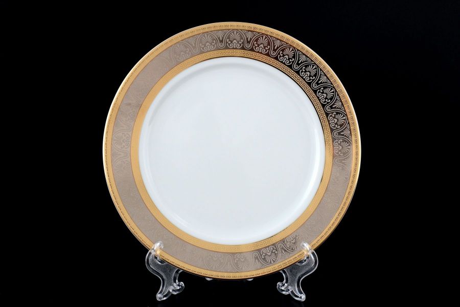 Набор тарелок 17 см "Опал Широкий кант платина золото", 6 шт.
