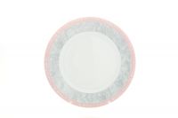 Блюдо круглое 30 см "Яна Серый мрамор с розовым кантом"