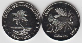 Кокосовые острова 20 центов 2004 UNC