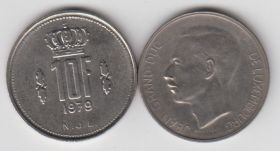 Люксембург 10 франков 1979 UNC