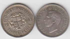 Великобритания 3 пенса разные года серебро