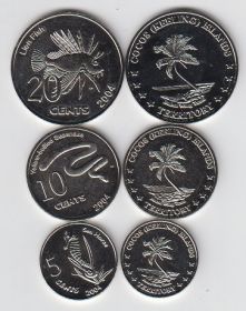 Кокосовые острова Набор 3 монеты