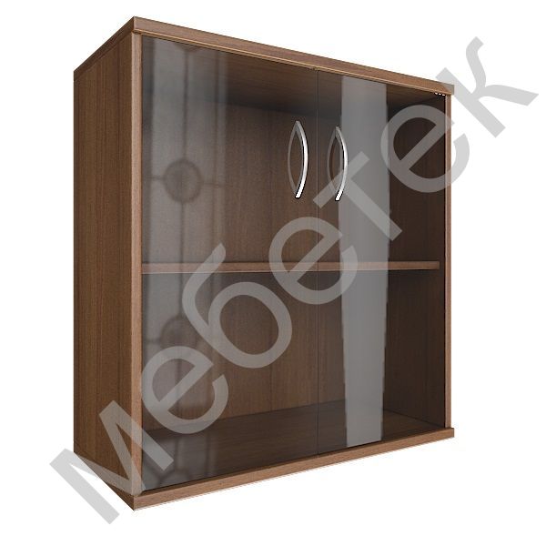 Шкаф низкий широкий (2 низкие двери стекло)