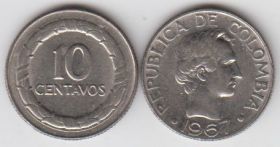 Колумбия 10 сентаво разные года UNC