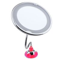 Косметическое зеркало на вакуумной присоске и подсветкой My Fold Jin Ge Mirror, Цвет держателя Красный (2)