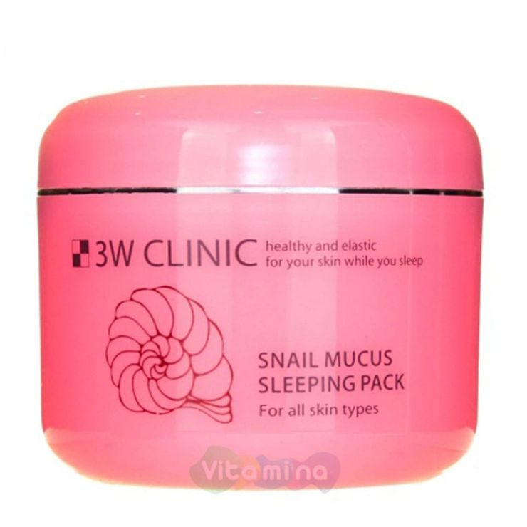 3W CLINIC Восстанавливающая маска ночного действия с муцином улитки Snail Mucus Sleeping Pack, 100 мл