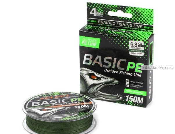 Шнур Select Basic PE 150 м / цвет: dark green