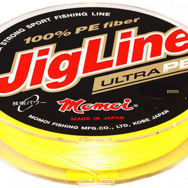 Плетеная леска для спиннинга Momoi JigLine Ultra PE 100 м 0,05 мм 4 кг жёлтая