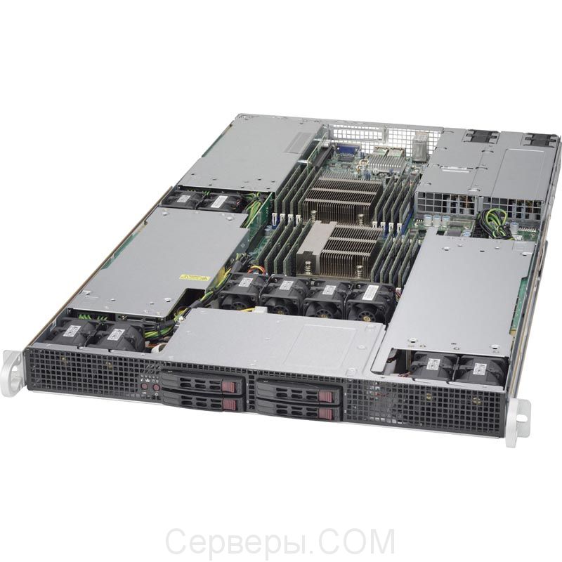 Серверная платформа Supermicro SuperServer 1028GR-TR 1U 2xLGA 2011v3 4x2.5", SYS-1028GR-TR