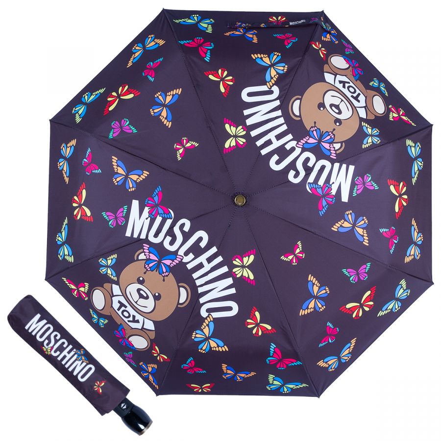 Зонт складной Moschino 8129-OCA Butterfly Bear Black