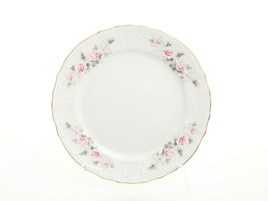 Набор тарелок "Серая роза" (золото), 21 см, 6 шт.