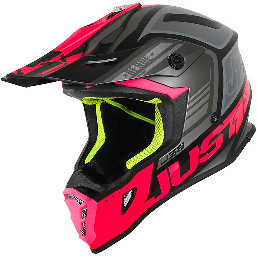 Just1 - J38 Blade Fluo Fuxia/Black Matt шлем, розово-черный
