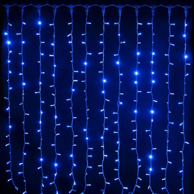Светодиодная Гирлянда Шторка 200 LED, 2х1.5 м, Цвет Свечения Синий