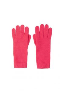 Кашемировые вязаные перчатки для Леди удлиненные с короткой манжетой (100% драгоценный кашемир), цвет Ярко-розовый . HOT PINK SHORT CUFF WOMENS CASHMERE GLOVES