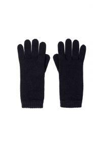 Кашемировые вязаные перчатки для Леди удлиненные с короткой манжетой (100% драгоценный кашемир), цвет Темно-синий. NAVY SHORT CUFF WOMENS CASHMERE GLOVES