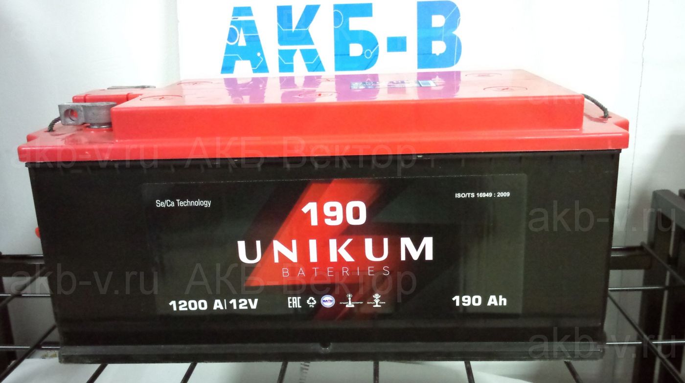 АКБ Unikum 190Ач 1200А(EN) 6СТ190 под болт (под заказ)