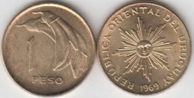 Уругвай 1 песо 1969 UNC