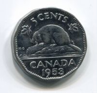 5 центов 1953 года Канада