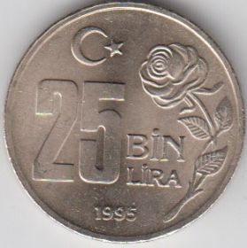 Турция 25 лир 1995 UNC