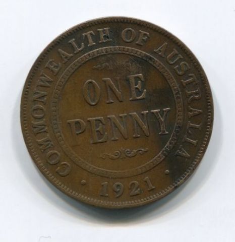 1 пенни 1921 года Австралия