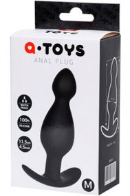 Анальная пробка для ношения Toyfa A-Toys Anal Plug M черная, 8,7*3,5 см