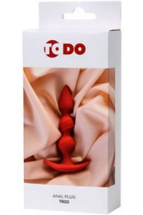 Анальная пробка для ношения Toyfa ToDo Trio красная, 13*3,3 см