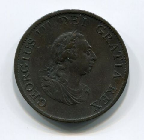 1/2 пенни 1799 года Великобритания XF+