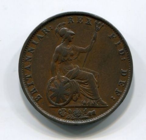 1/2 пенни 1834 года Великобритания XF