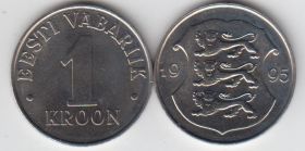 Эстония 1 крона 1995 UNC