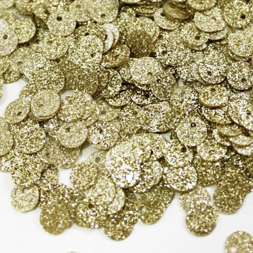 Пайетки круглые с блестками 6 мм, 25 гр золото