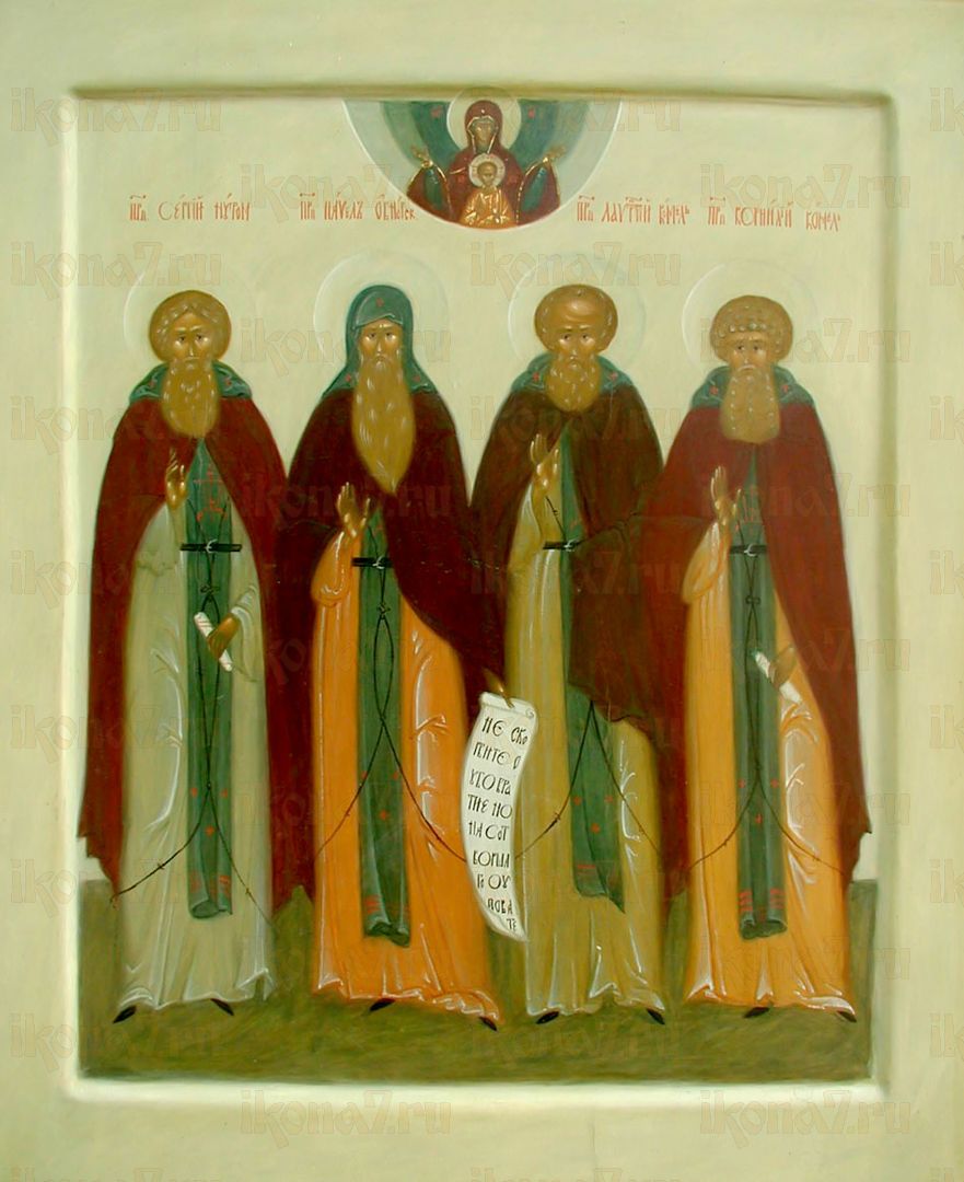 Икона Лаврентий Комельский преподобный (рукописная)