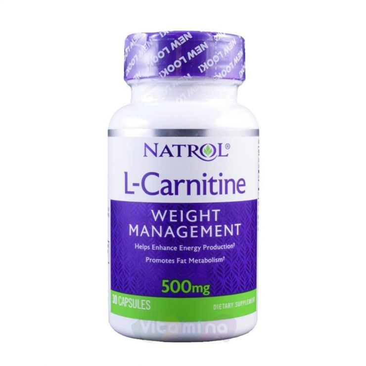 Natrol L-Карнитин (L-Carnitine) 500 мг, 30 капс.