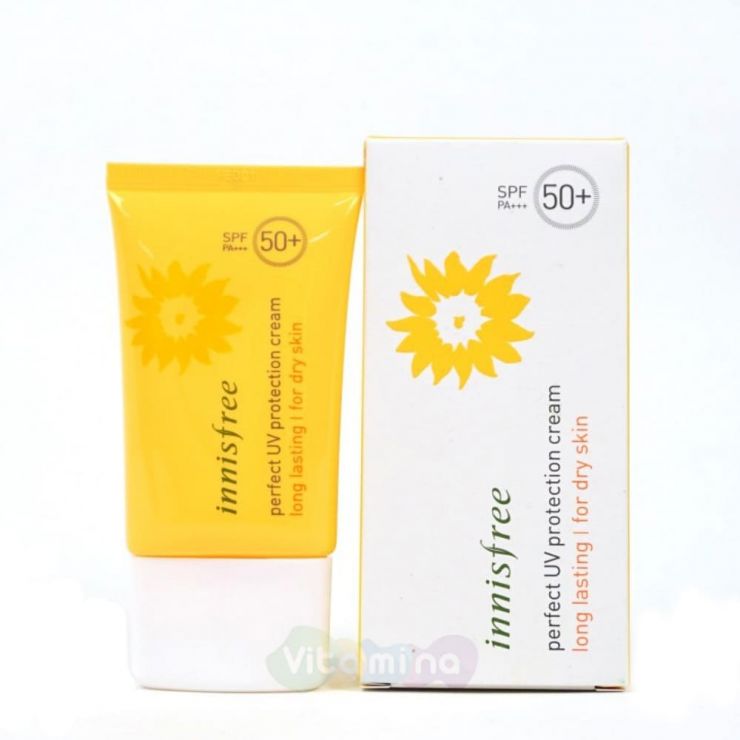 Innisfree Стойкий солнцезащитный крем для сухой кожи Perfect UV Protection Cream Long Lasting For Dry Skin SPF50+/PA+++, 50 мл