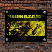 Металлическая табличка на стену Biohazard