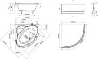 Угловая ванна Ravak NewDay 150x150 схема 3