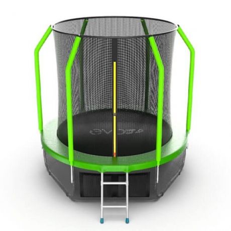 Батут с внутренней сеткой и лестницей Evo Jump Cosmo 6ft Lower net Green