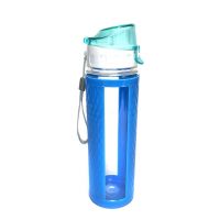 Бутылка для воды с вакуумным клапаном (цвет голубой)_1