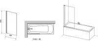Ravak PVS1 шторка для ванны стеклянная схема 1