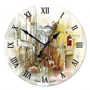 Настенные часы из дерева  02-003 "Улица в Венеции"