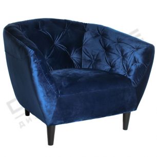 Кресло  Флоренция бархат темно-синий + ножки черное дерево