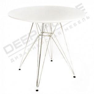 Стол DeepHouse "N130 ", 80см белый МДФ + ножки сталь для кафе, ресторана, дома, кухни