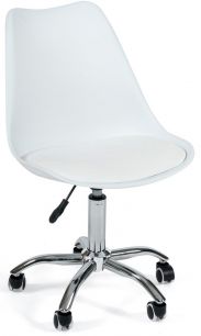 Офисное кресло TULIP (mod.106) металл/пластик/PU, 47x48x80+14см, белый/хром
