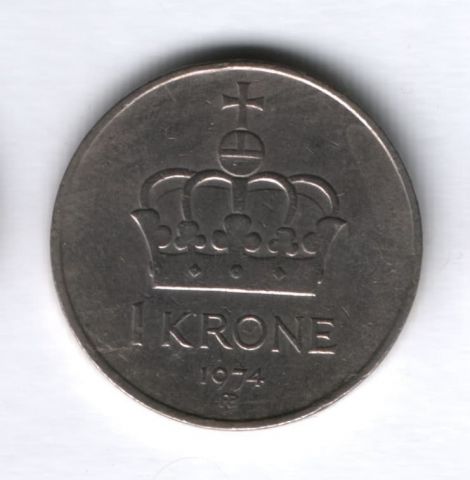 1 крона 1974 года Норвегия