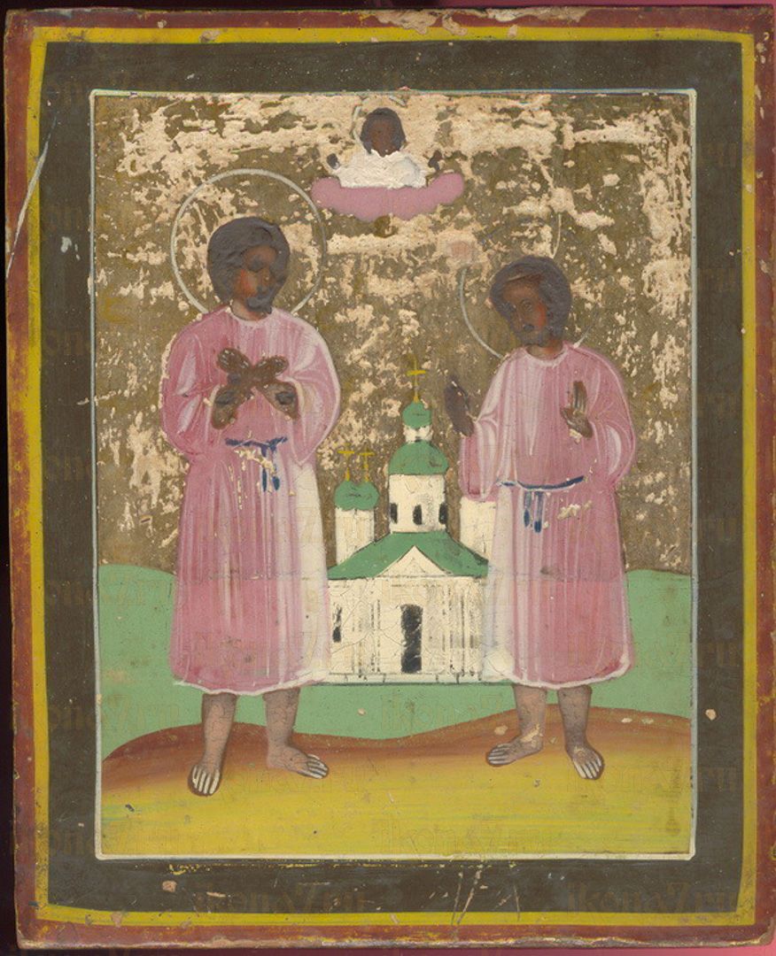 Икона Иаков и Иоанн Менюжские праведные (рукописная)