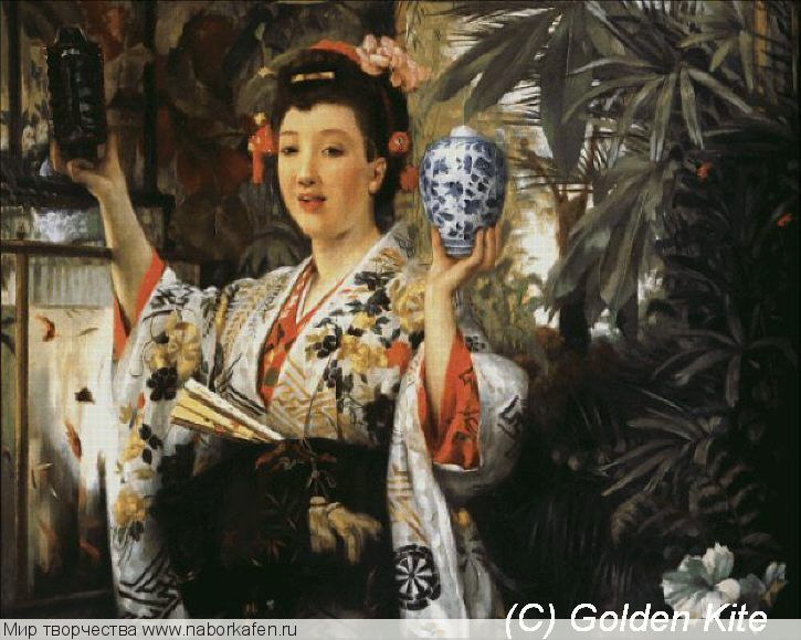 724 Young Lady Holding Japanese Objects